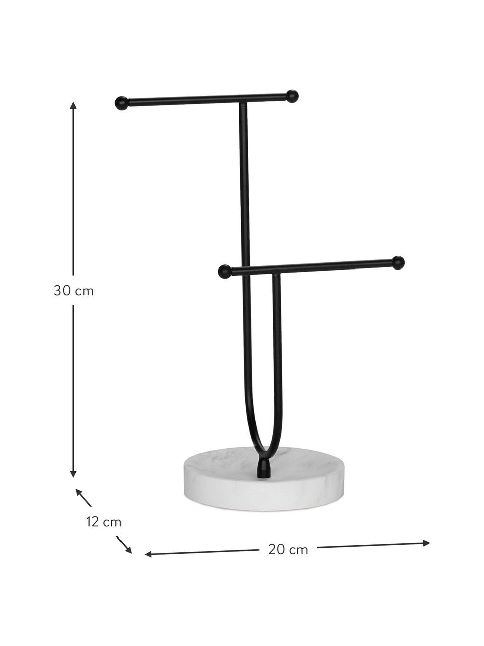 Stand portagoielli effetto marmo Jona, Struttura: metallo rivestito, Nero, Larg. 20 x Alt. 30 cm