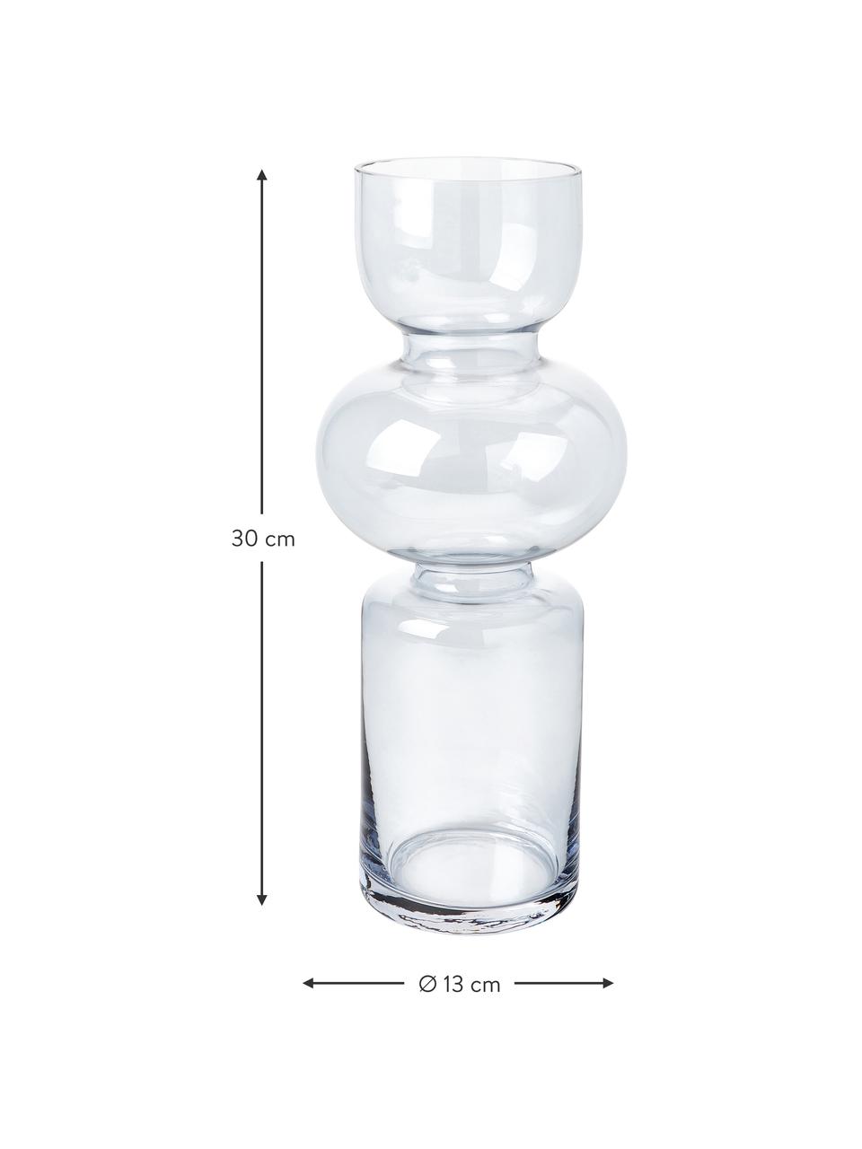 Mondgeblazen glazen vaas Clea, Glas, Blauw, Ø 13 x H 30 cm