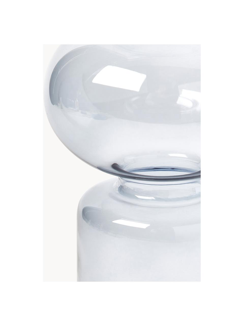 Mundgeblasene Glas-Vase Clea, Glas, Graublau, Ø 13 x H 30 cm