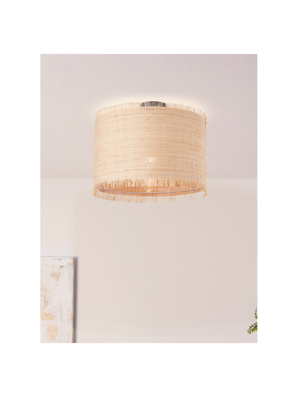 Lampada da soffitto in fibra naturale Raffy, Fibra naturale, Beige chiaro, Ø 37 x Alt. 28 cm