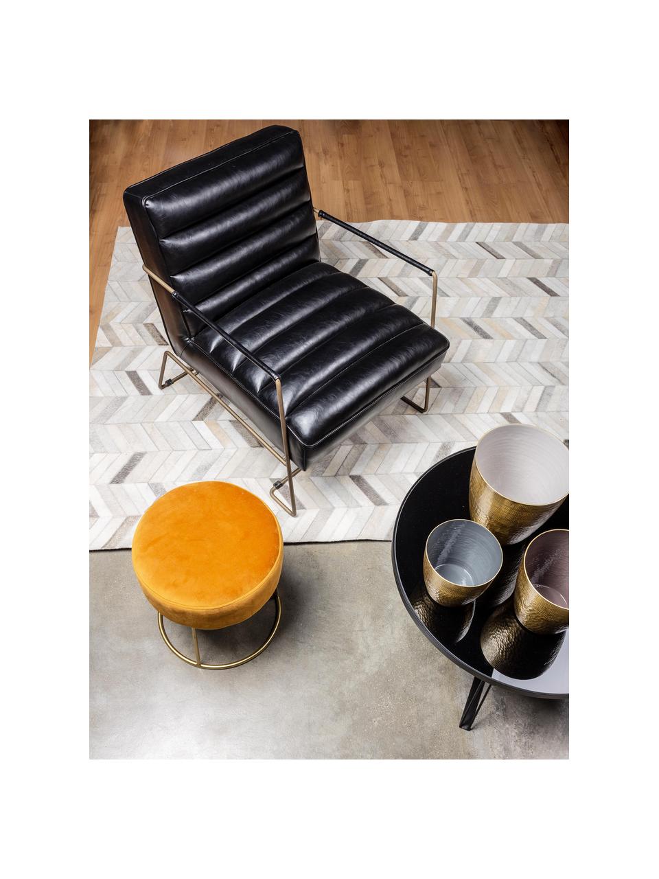 Sillón de cuero sintético Brianna, Funda: cuero sintético, Patas: metal recubierto de epoxi, Cuero sintético gris antracita, An 63 x F 74 cm