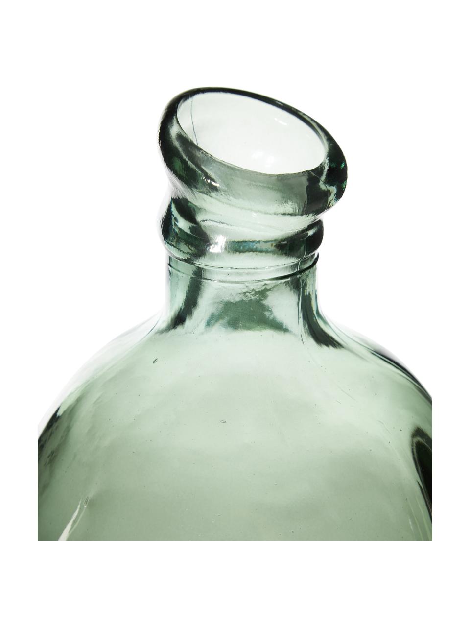 Vase bouteille en verre recyclé Dina, Verre recyclé, certifié GRS, Vert clair, Ø 26 x haut. 47 cm