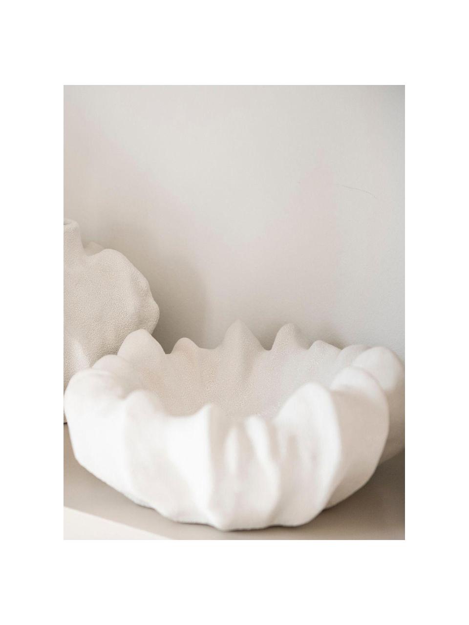 Bol decorativo de cerámica Coral, Cerámica, Blanco Off White mate, Ø 26 x Al 12 cm