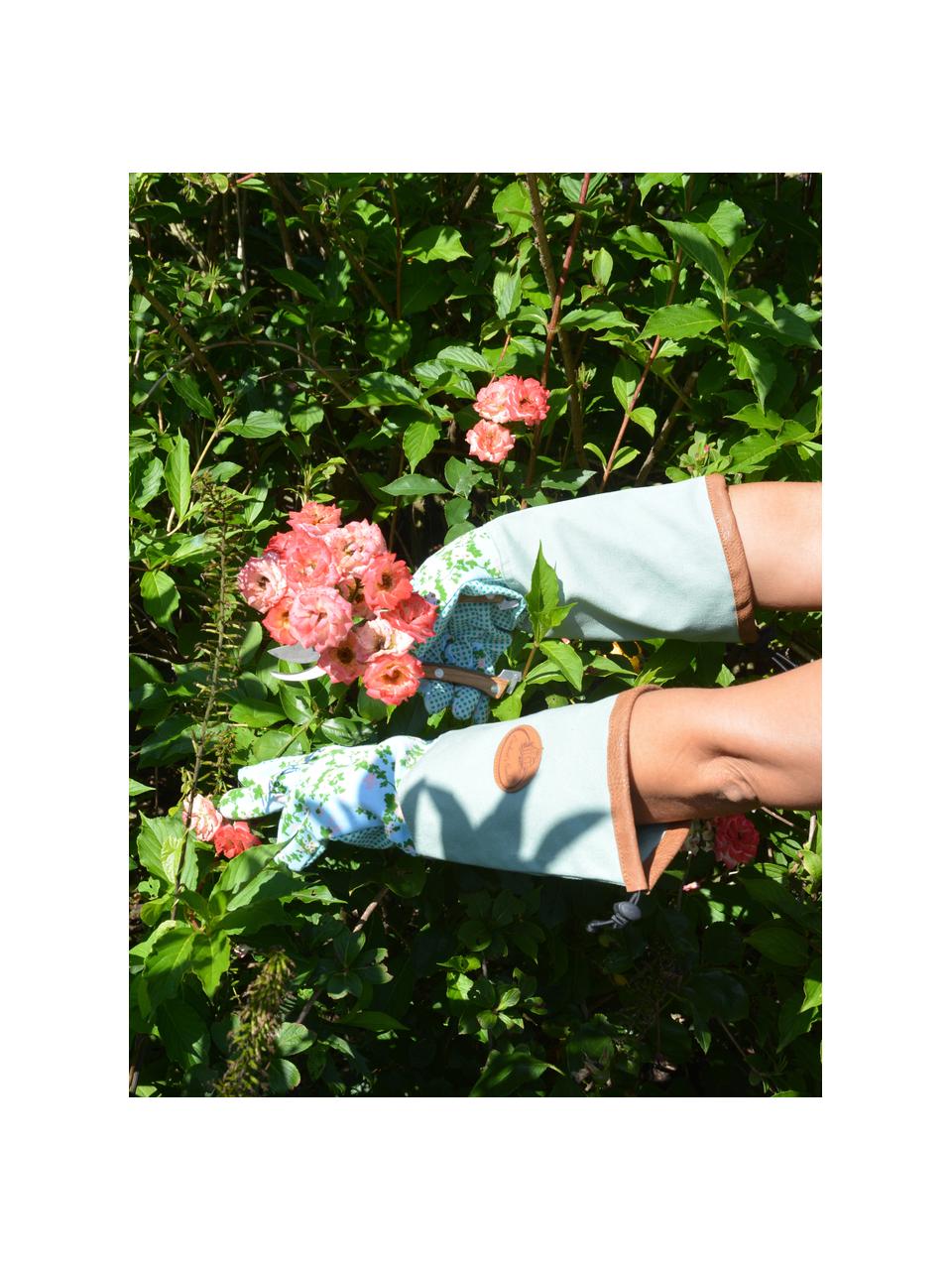 Gants de jardinage Rose, Polyester, coton, PVC, PU, Vert turquoise, multicolore, larg. 18 x haut. 38 cm
