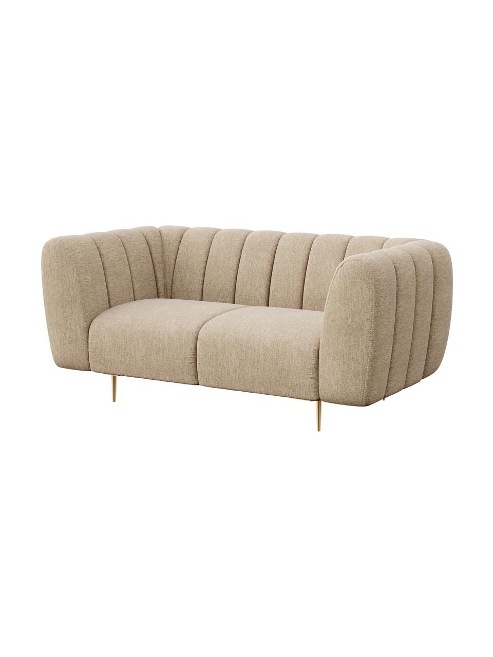 Sofa Shel (2-osobowa), Tapicerka: 100% aksamit poliestrowy , Nogi: metal powlekany, Beżowa tkanina, S 170 x G 95 cm