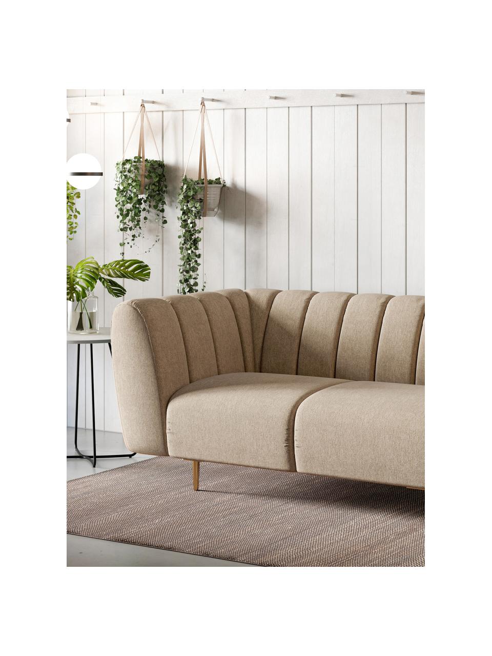 Sofá Shel (2 plazas), Tapizado: 100% poliéster Alta resis, Asiento: muelles ondulados, espuma, Estructura: madera dura, madera bland, Patas: metal recubierto, Tejido beige, An 170 x F 95 cm