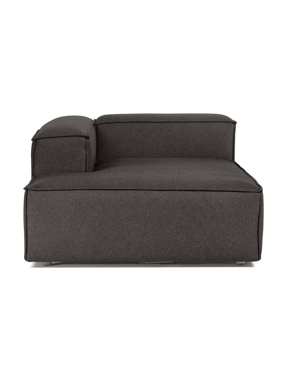 Ottomane-Eckmodul Lennon, Bezug: 100% Polyester Der strapa, Gestell: Massives Kiefernholz, FSC, Füße: Kunststoff, Webstoff Anthrazit, B 119 x T 180 cm, Eckteil links