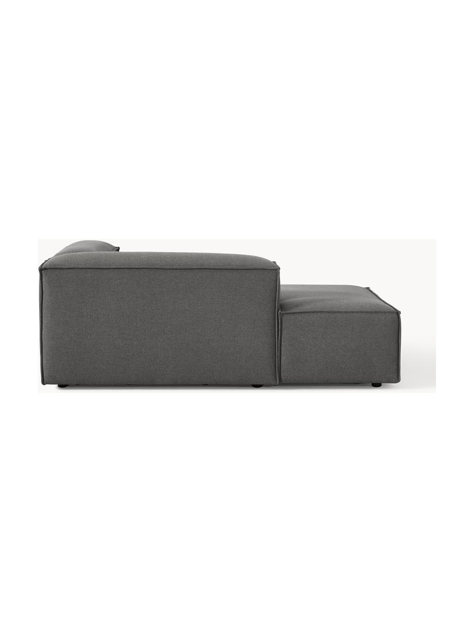 Chaise longue hoekmodule Lennon, Bekleding: 100% polyester De slijtva, Frame: massief grenenhout, multi, Poten: kunststof Dit product is , Geweven stof antraciet, B 119 x D 180 cm, hoekdeel links