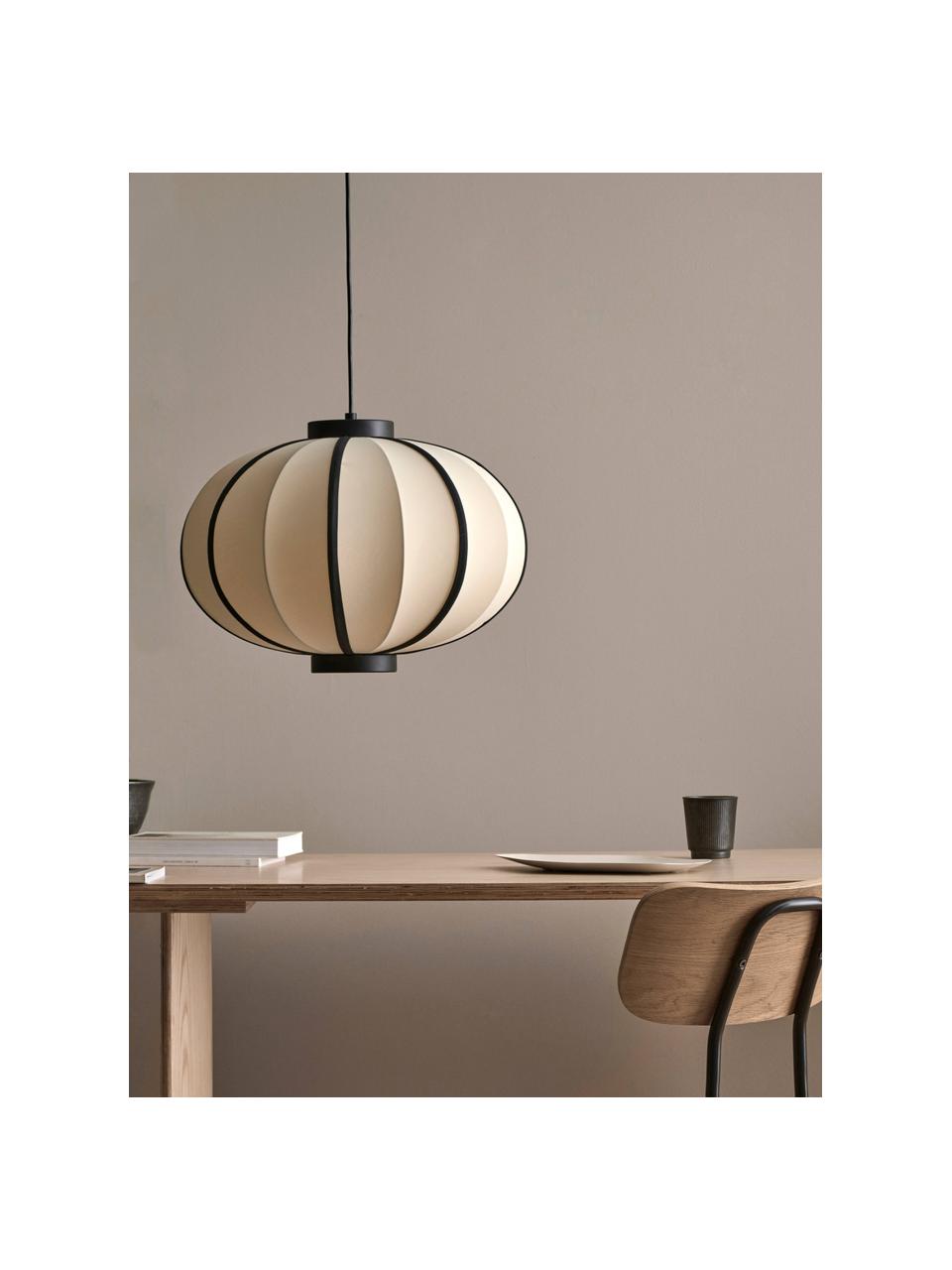 Lampada a sospensione Ashley, Paralume: tessuto, Baldacchino: plastica, Beige chiaro, Ø 50 x Alt. 35 cm