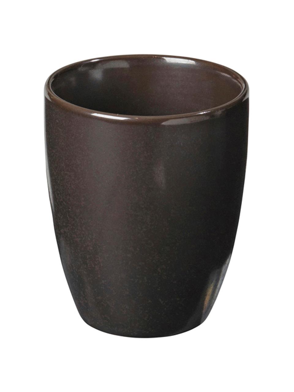 Tazza caffè fatta a mano Esrum Night 4 pz, Gres smaltato, Grigio-marrone, argenteo opaco scintillante, Ø 7 x Alt. 8 cm