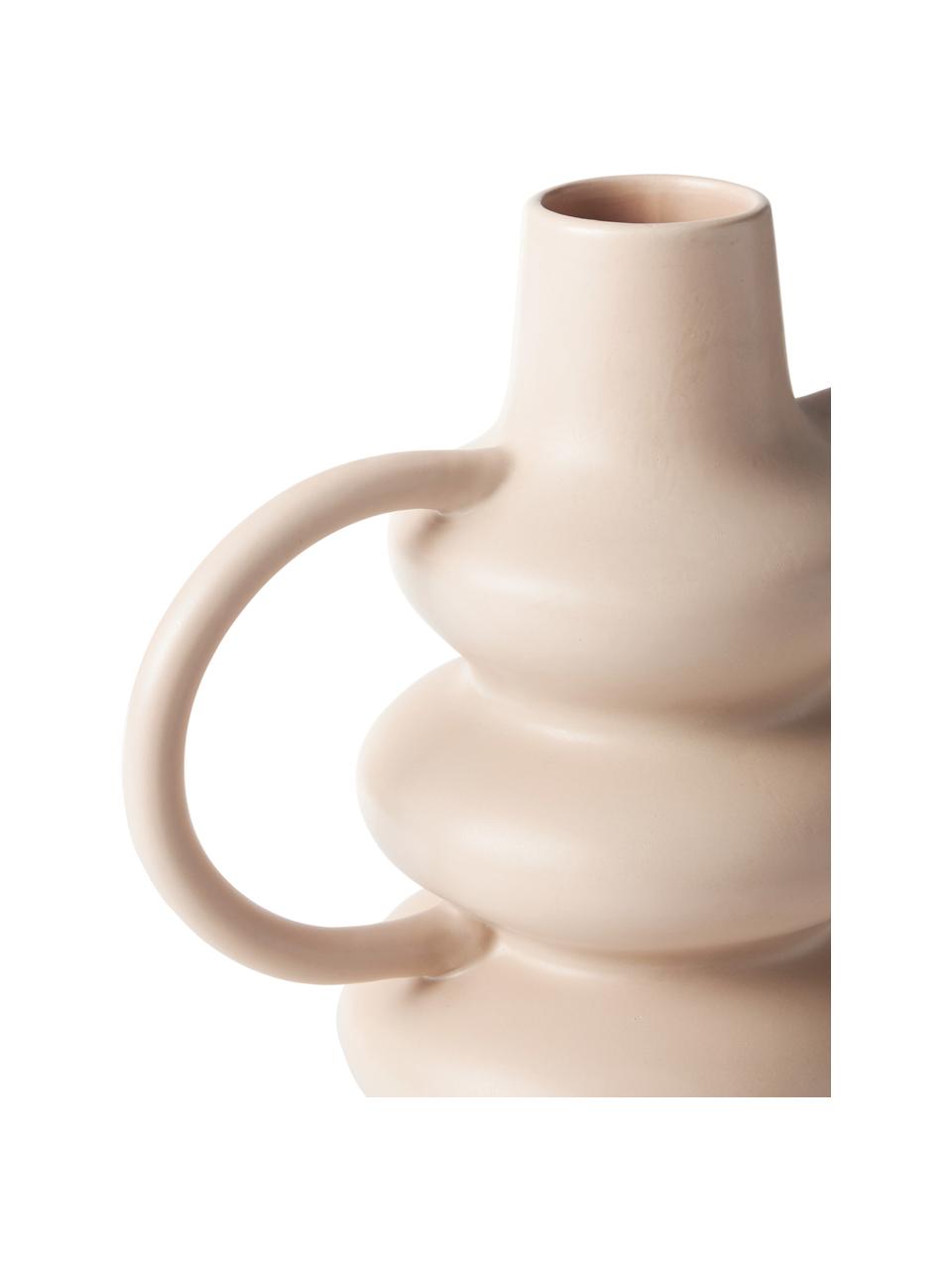 Vaso di design in forma organica Luvi, Gres, Beige, Ø 6 x Alt. 35 cm