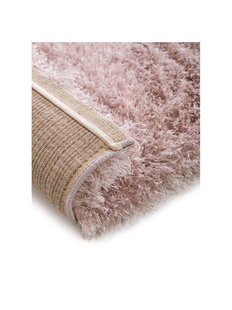 Glänzender Hochflor-Teppich Lea in Rosa, 50% Polyester, 50% Polypropylen, Rosa, B 300 x L 400 cm (Größe XL)