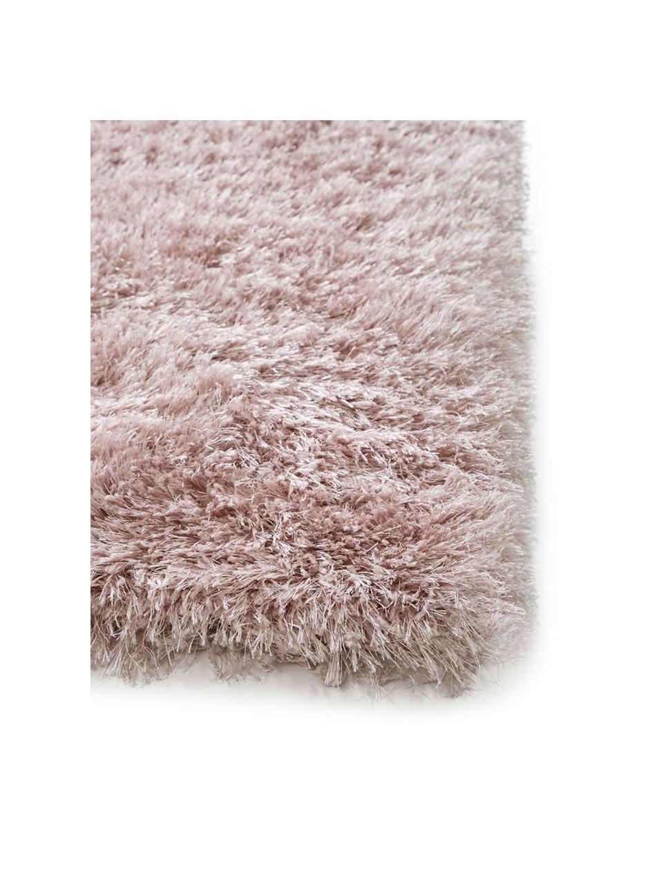 Glänzender Hochflor-Teppich Lea in Rosa, 50% Polyester, 50% Polypropylen, Rosa, B 300 x L 400 cm (Größe XL)