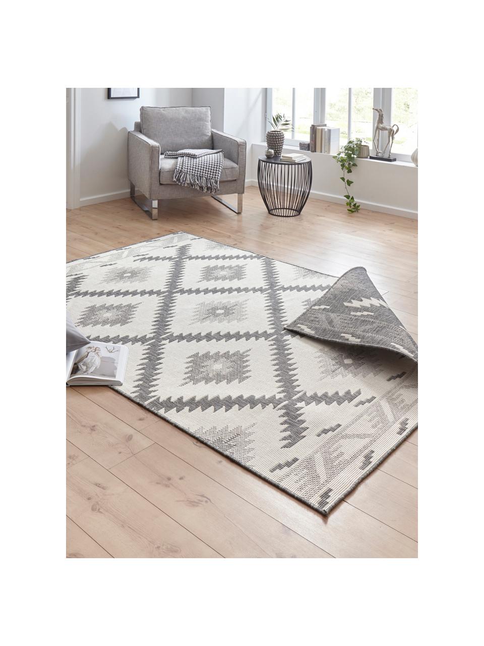 Dubbelzijdig in- en outdoor vloerkleed Malibu in grijs/crèmekleur, Grijs, crèmekleurig, B 200 x L 290 cm (maat L)