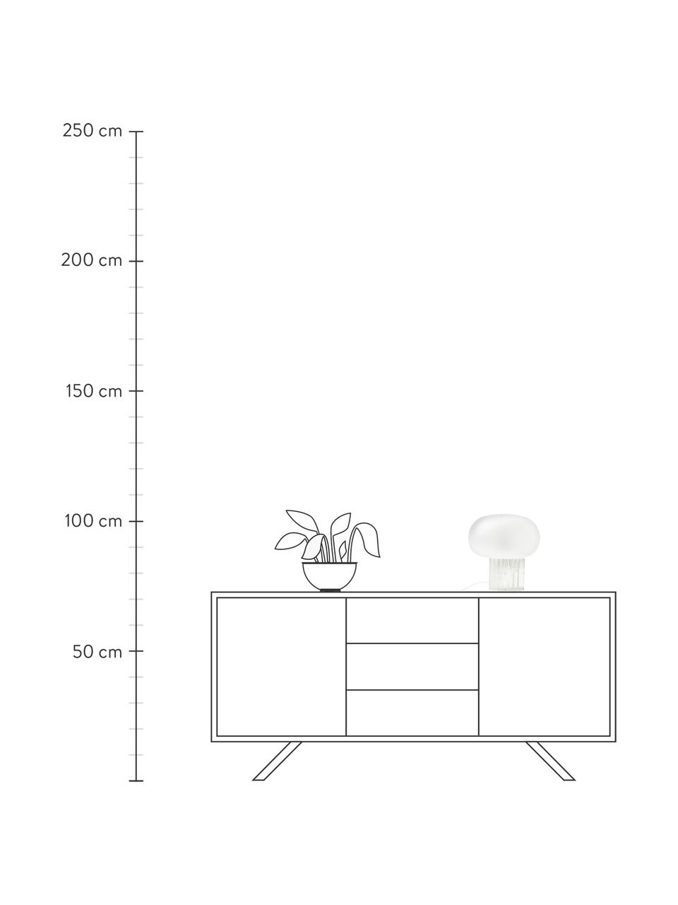 Stolní lampa ze skla Makoto, Bílá, poloprůhledná, Ø 28 cm, V 30 cm