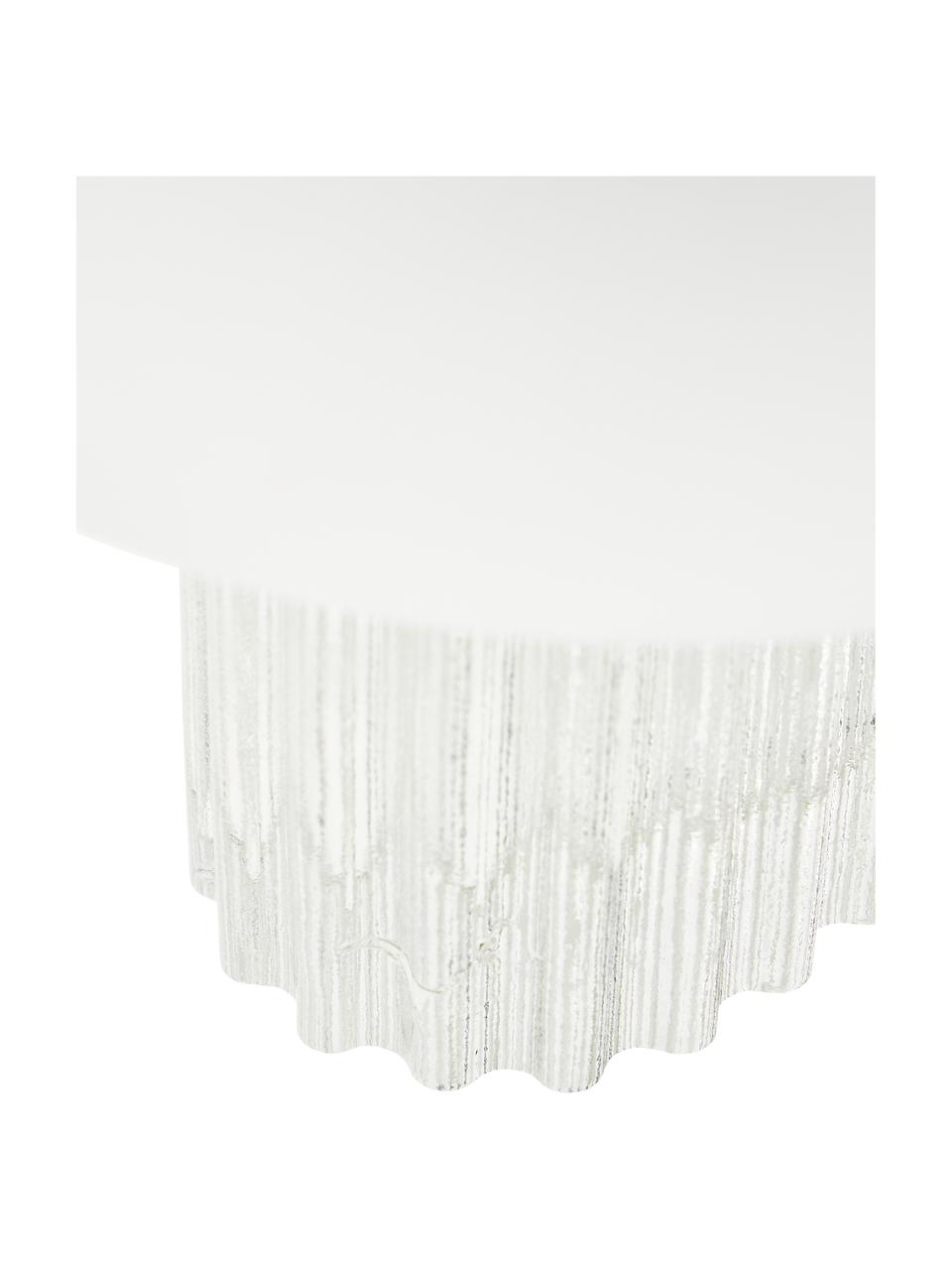 Stolová lampa zo skla Makoto, Biela, polopriehľadná, Ø 28 x V 30 cm
