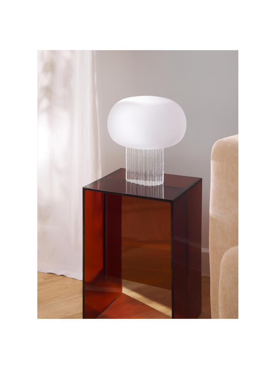 Lampada da tavolo in vetro Makoto, Paralume: vetro opale, Bianco, semi trasparente, Ø 28 x Alt. 30 cm