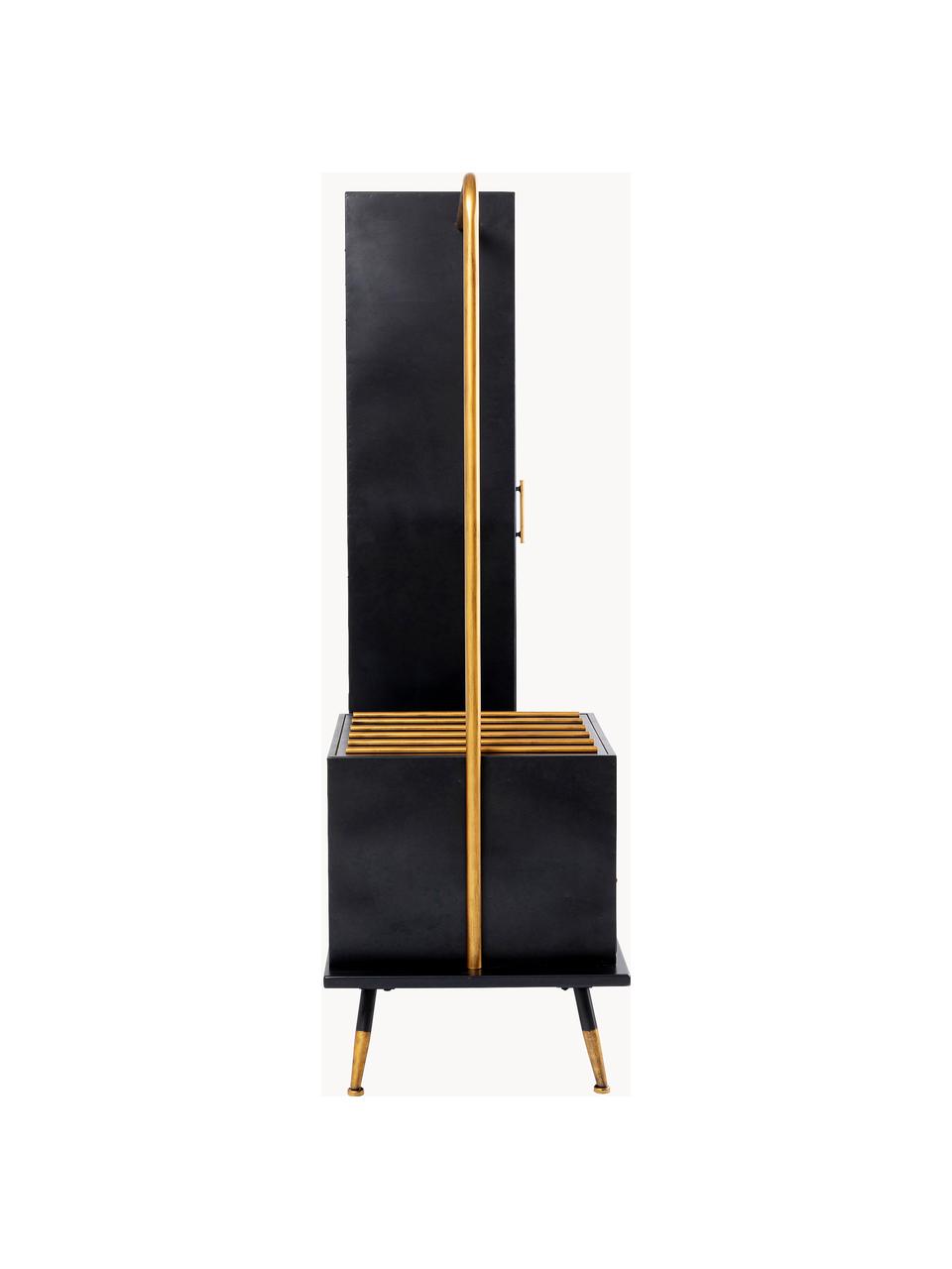 Armoire ouverte La Gomera, Noir, doré, larg. 170 x haut. 180 cm