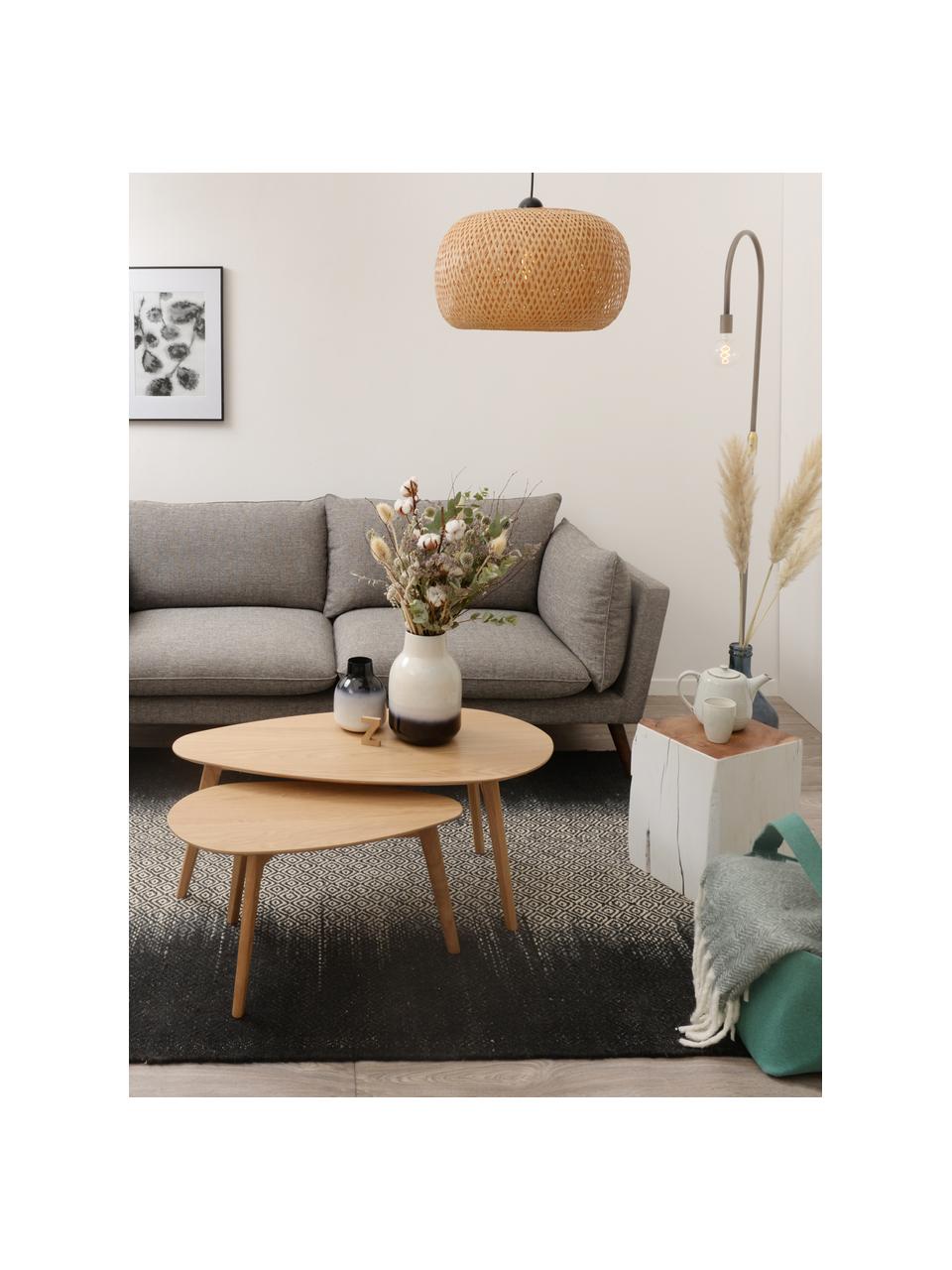 Salontafelset Bloom, 2-delig, Eikenhoutkleurig, Set met verschillende groottes