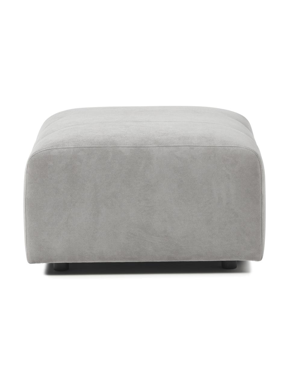 Poggiapiedi da divano Lena, Rivestimento: tessuto (88% poliestere, , Struttura: legno di pino, legno lami, Piedini: plastica, Tessuto grigio argento, Larg. 76 x Prof. 76 cm