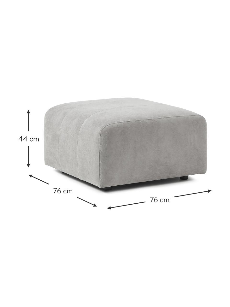 Poggiapiedi da divano Lena, Rivestimento: tessuto (88% poliestere, , Struttura: legno di pino, legno lami, Piedini: plastica, Tessuto grigio argento, Larg. 76 x Prof. 76 cm