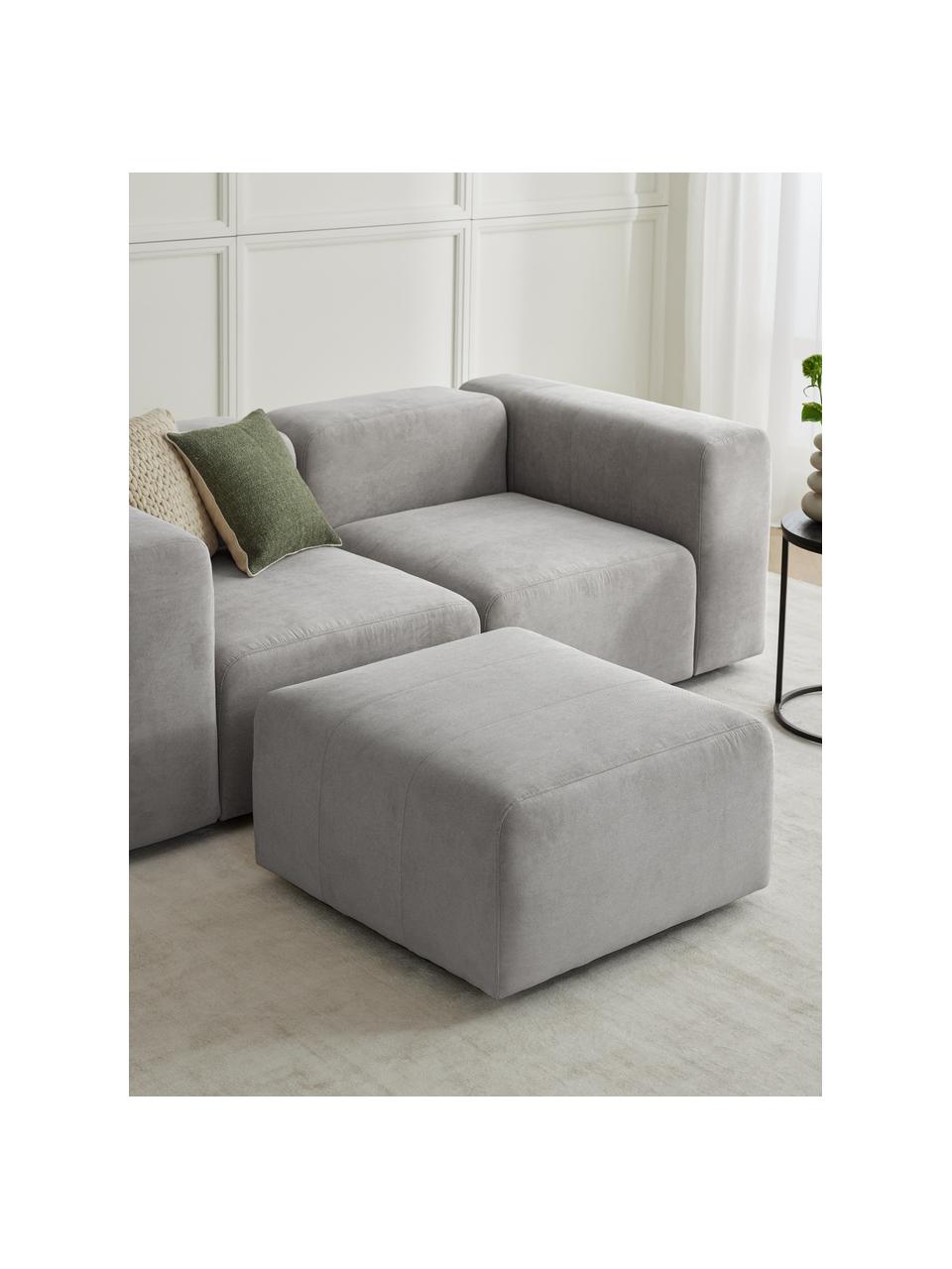 Sofa-Hocker Lena, Bezug: Webstoff (88% Polyester, , Gestell: Kiefernholz, Schichtholz,, Füße: Kunststoff, Webstoff Hellgrau, B 76 x T 76 cm