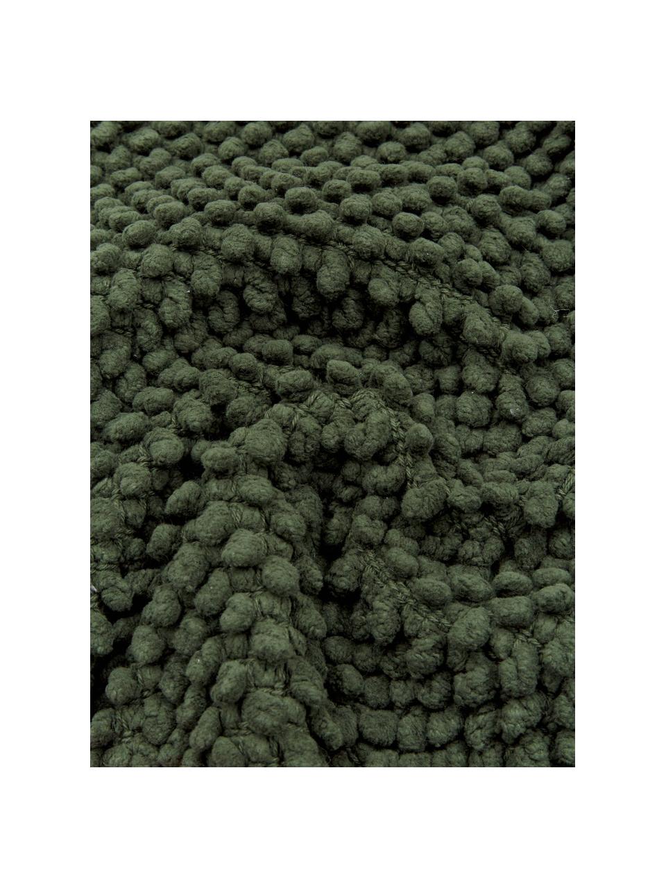 Kissenhülle Indi mit strukturierter Oberfläche in Dunkelgrün, 100% Baumwolle, Dunkelgrün, 45 x 45 cm