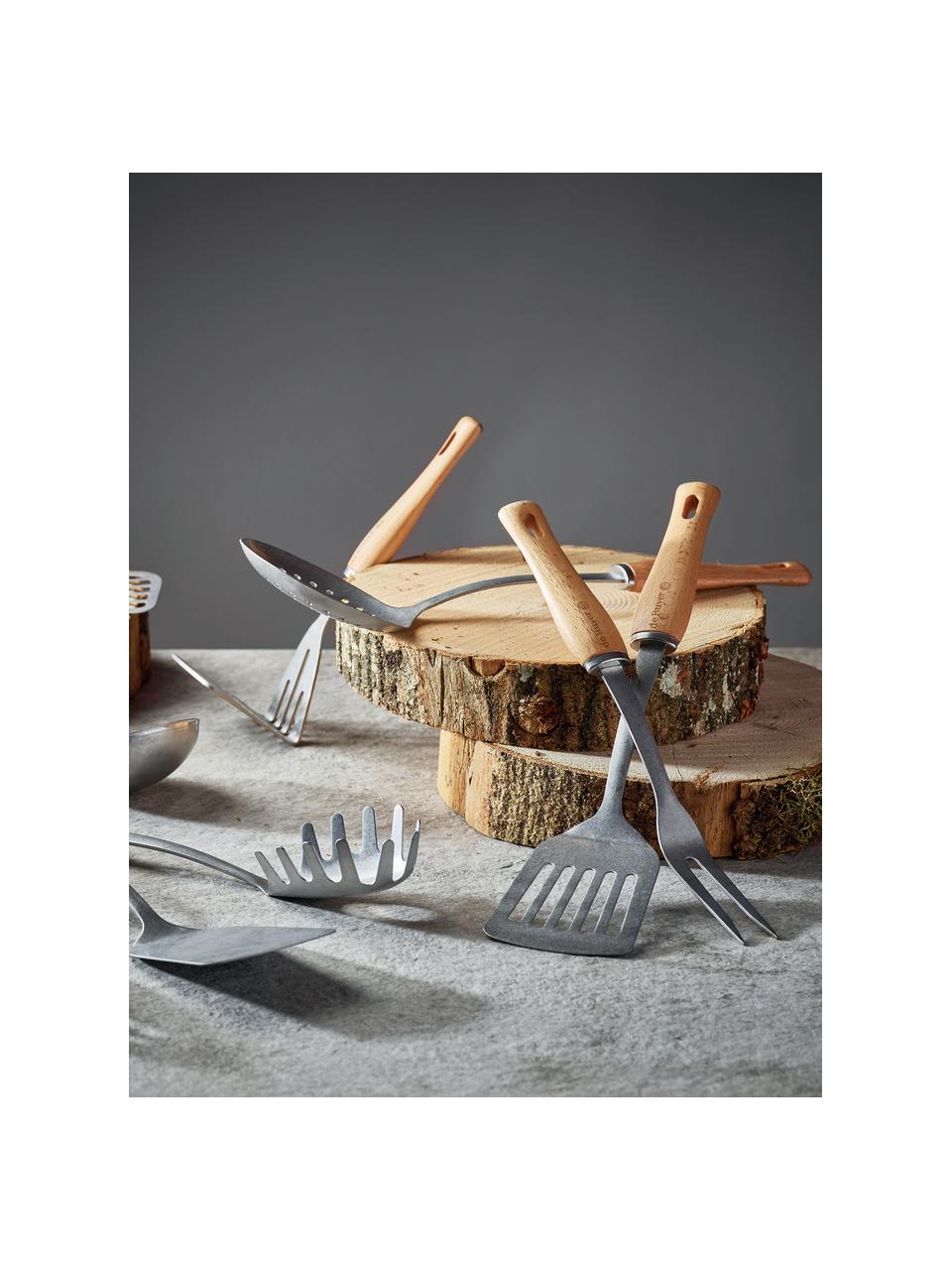 Schuimspaan B Bois met houten handvat, Lepel: roestvrij staal, Zilverkleurig, beukenhout, B 11 x L 37 cm