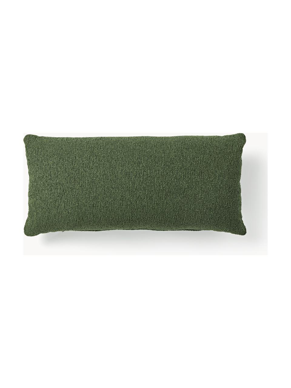 Coussin de canapé bouclé Sofia, Bouclette vert foncé, larg. 30 x long. 70 cm