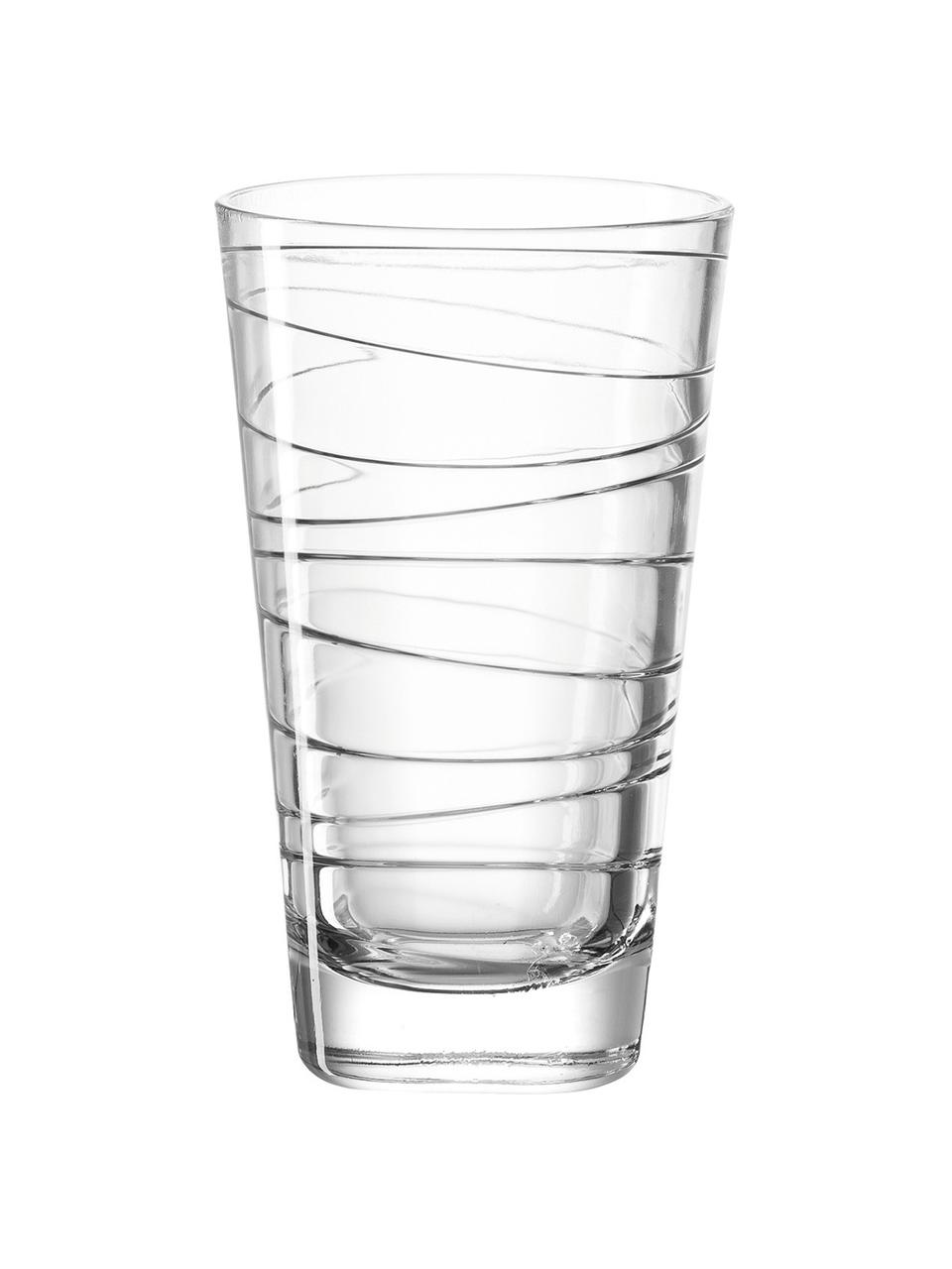 Poháre na vodu s jemným vzorom Vario , 6 ks, Sodnovápenaté sklo, Priehľadná, Ø 8 x V 13 cm