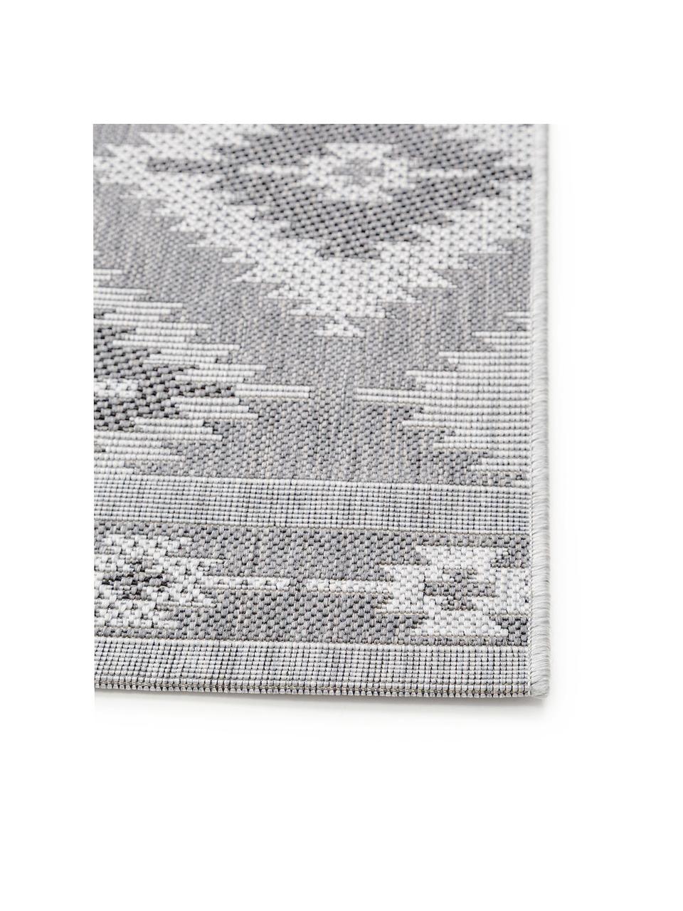 Tapis d'entrée intérieur extérieur gris ethnique Riso, Gris