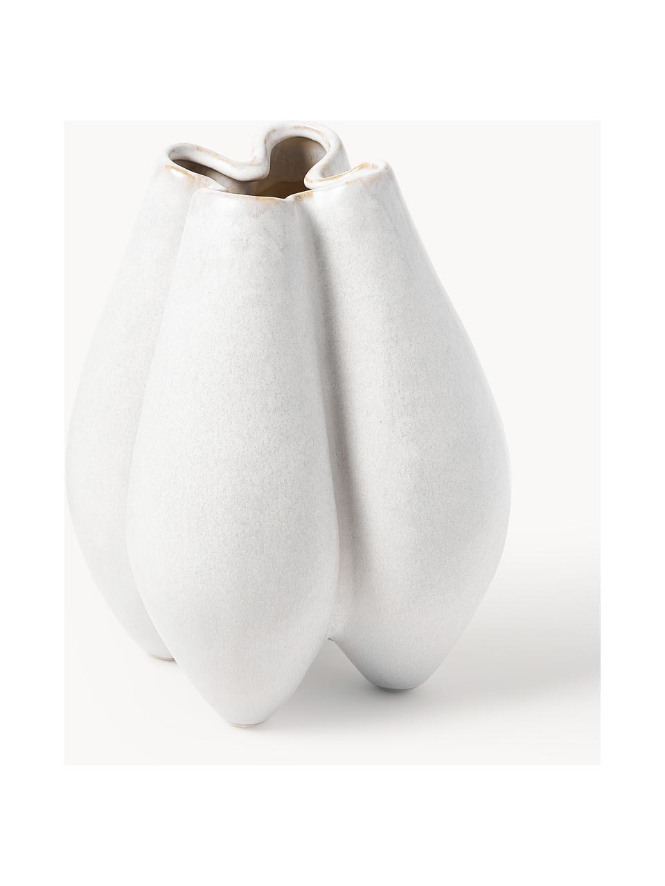 Grand vase en grès cérame Frida, Grès cérame, Blanc cassé, larg. 26 x haut. 31 cm