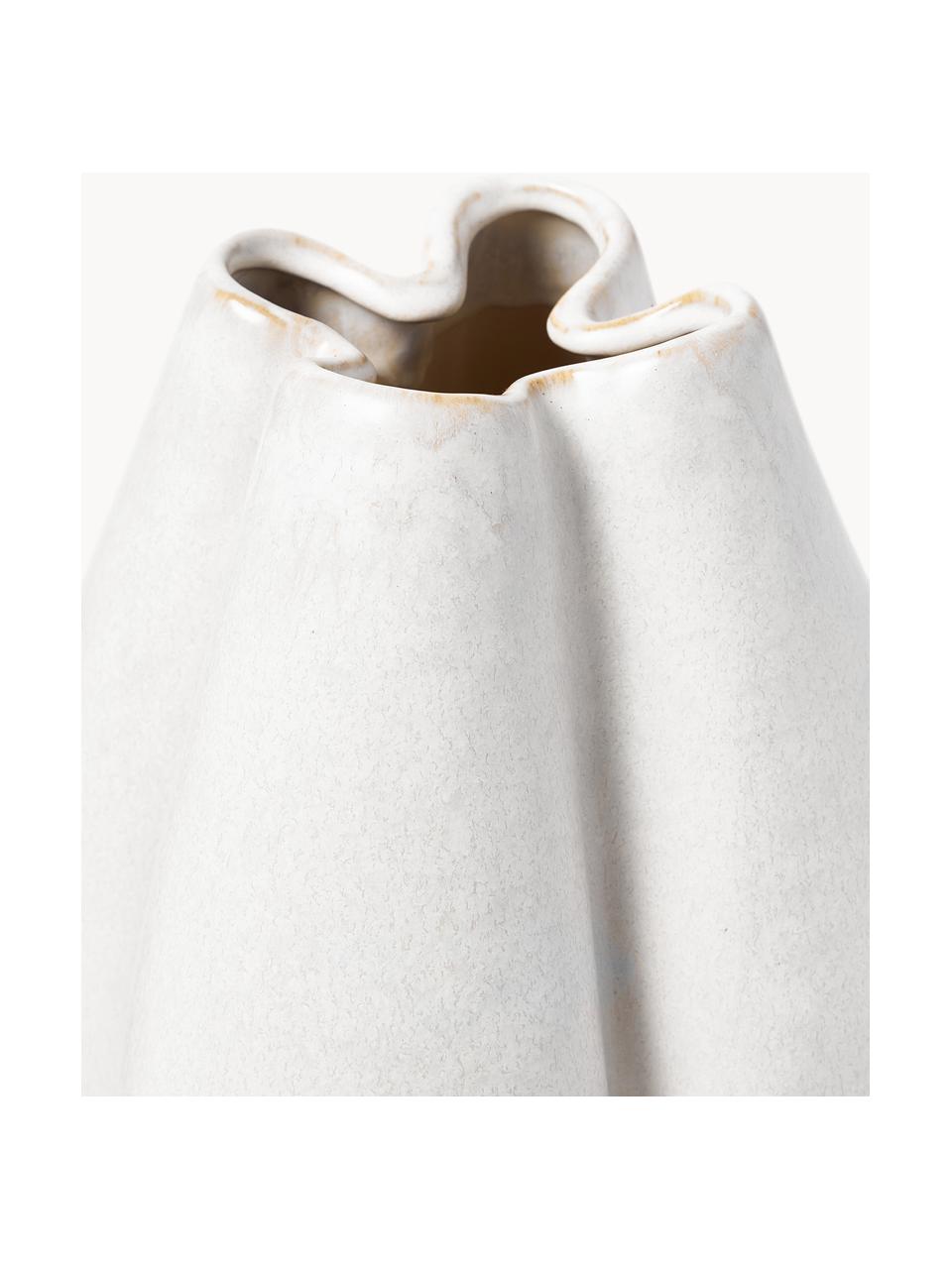 Grand vase en grès cérame Frida, Grès cérame, Blanc cassé, larg. 26 x haut. 31 cm