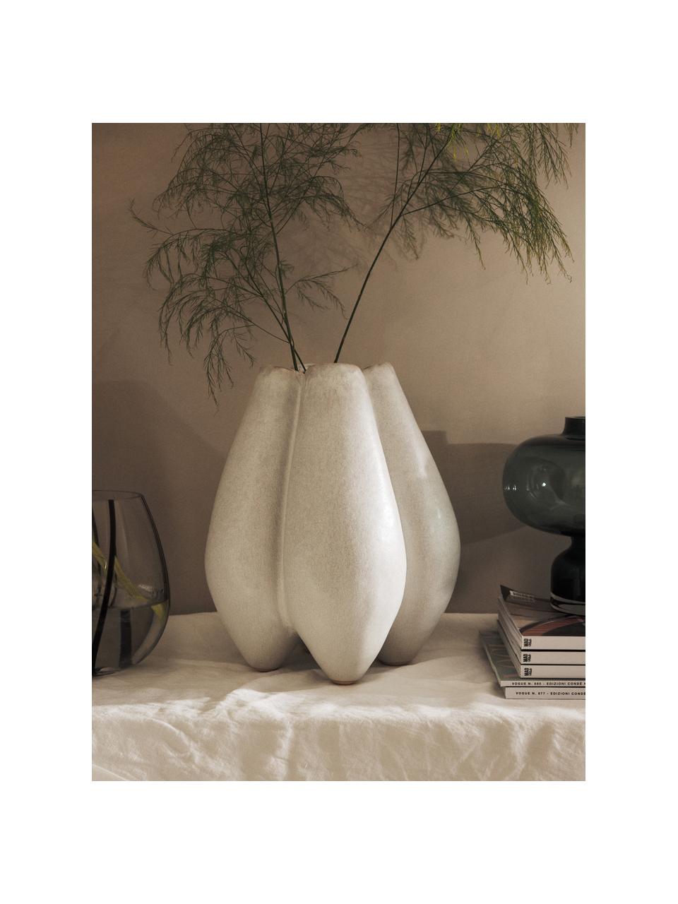 Grand vase en grès cérame Frida, Grès cérame, Blanc cassé, larg. 26 x haut. 31 cm