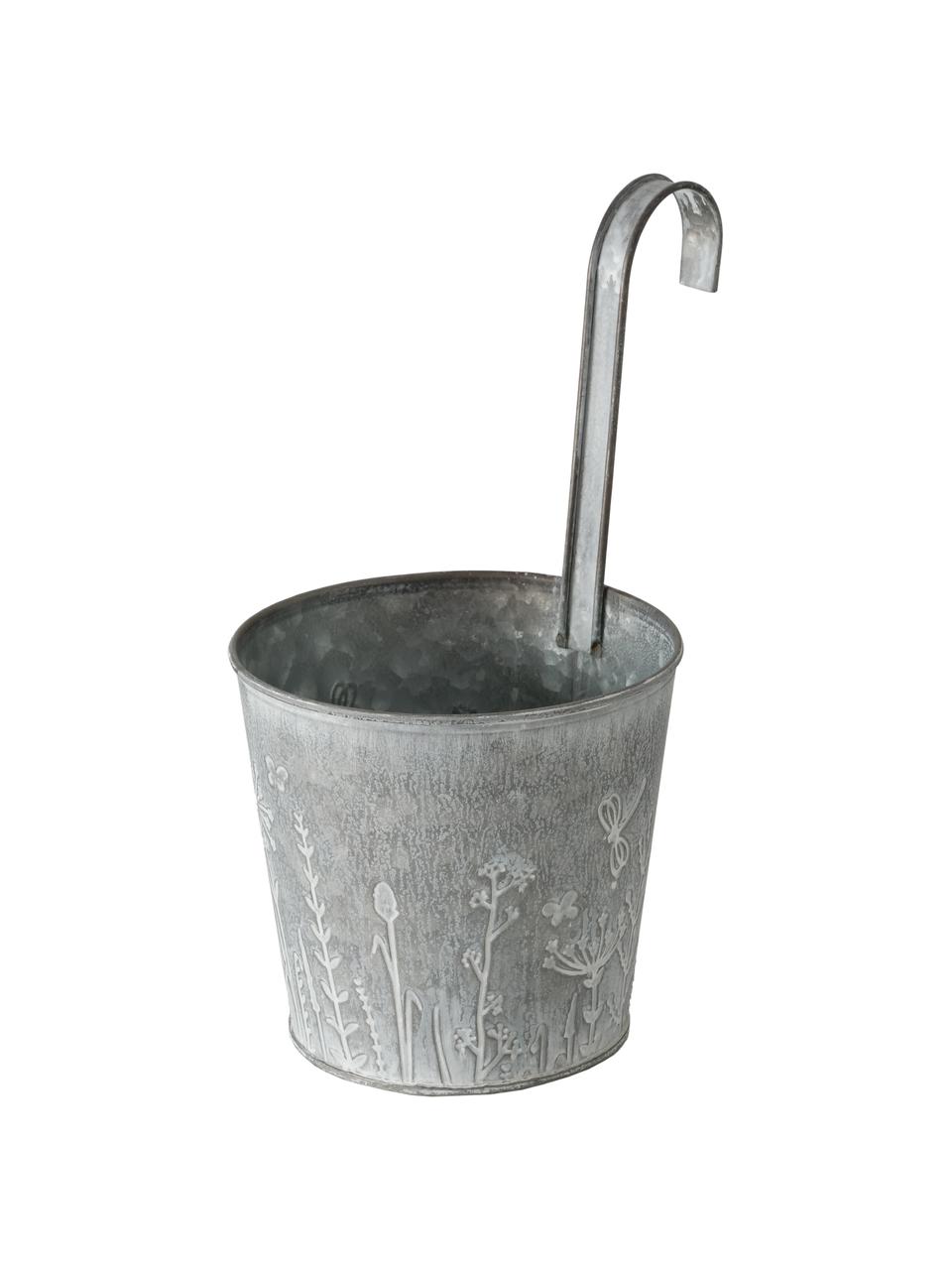 Petit cache-pot de balcon Silene, Métal, galvanisé, Zinc, Ø 14 x haut. 24 cm