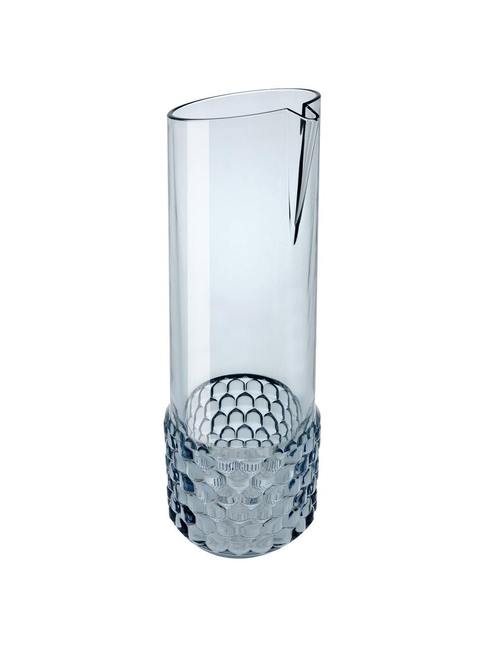 Jarra con relieves Jellies, 1,3 L, Plástico, Azul claro transparente, 1,3 L