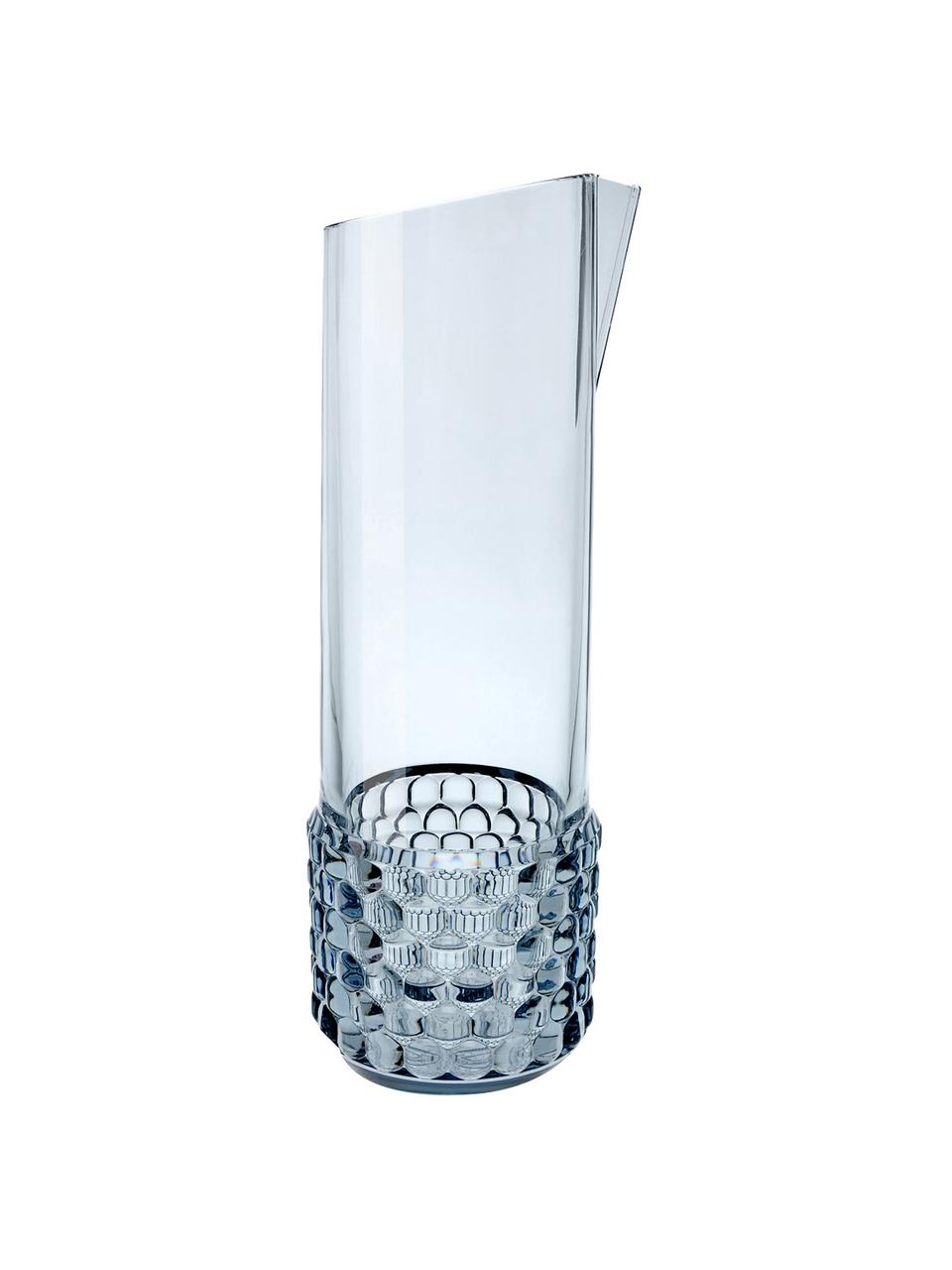 Jarra con relieves Jellies, 1,3 L, Plástico, Azul claro transparente, 1,3 L