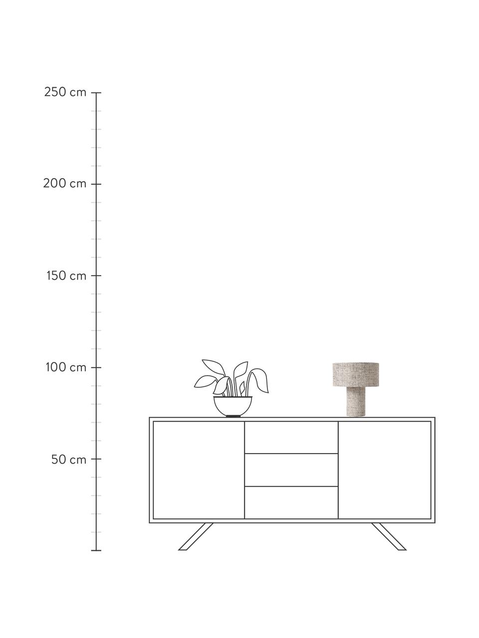 Lněná stolní lampa Ron, Hnědá, Ø 30 cm, V 35 cm