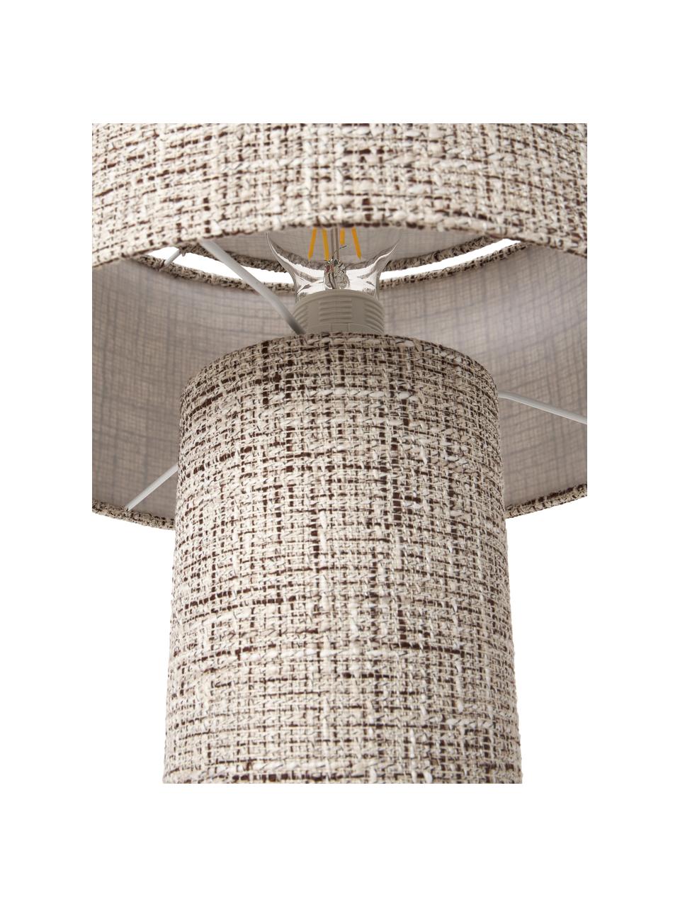 Tweed-Tischlampe Ron, Lampenschirm: Tweed (100% Leinen), Lampenfuß: Tweed (100% Leinen), Tweed Braun, Ø 30 x H 35 cm