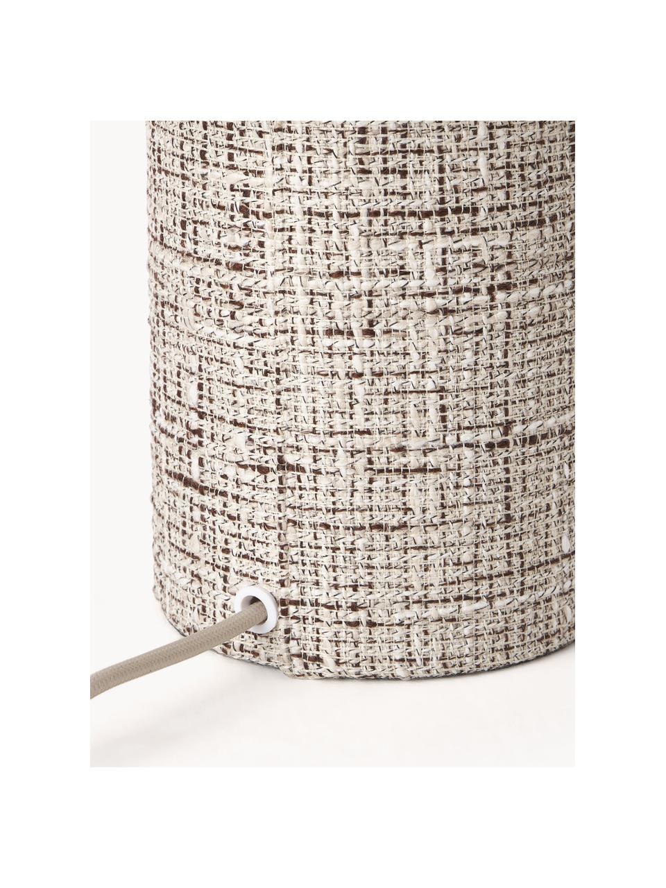 Bouclé stolní lampa Ron, Odstíny hnědé, Ø 30 cm, V 35 cm