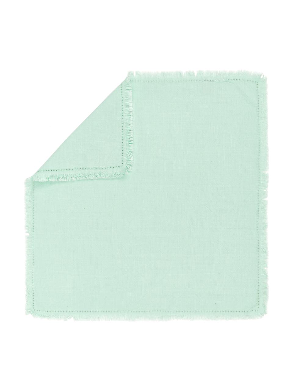 Servilletas de tela Hilma, 2 uds., Algodón, Verde menta, An 45 x L 45 cm