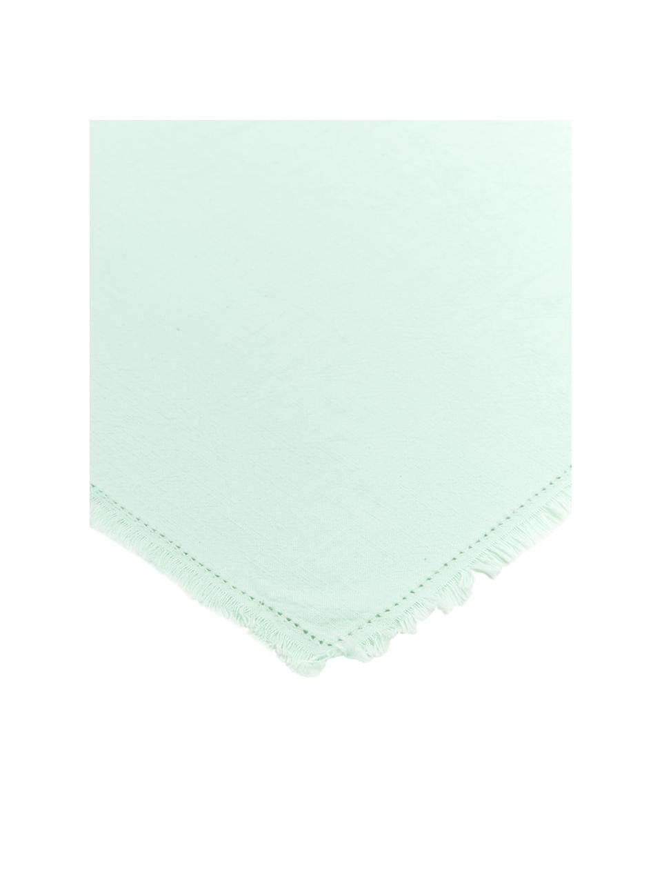 Serwetka z tkaniny z frędzlami Hilma, 2 szt., Bawełna, Zielony miętowy, S 45 x D 45 cm