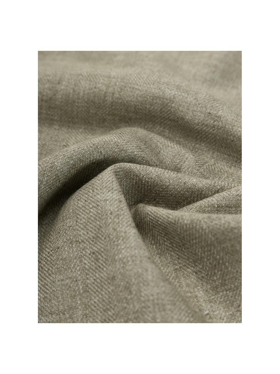 Kissenhülle Blanche mit Holzknöpfen, 60% Polyester, 25% Baumwolle, 15% Leinen, Grün, B 45 x L 45 cm