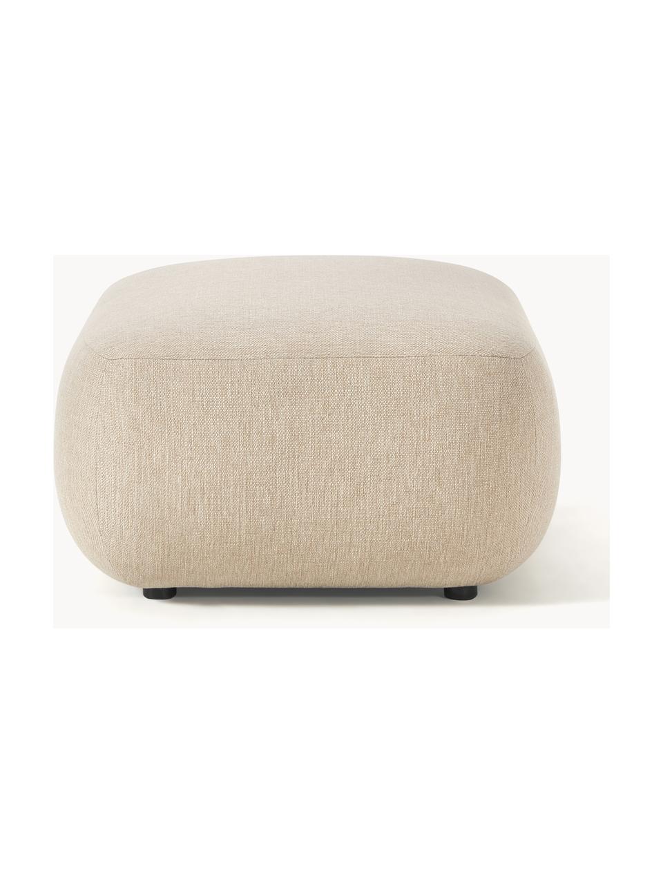 Puf reposapiés Sofia, Tapizado: 100% polipropileno Alta r, Estructura: madera de abeto, tablero , Patas: plástico El material util, Tejido beige claro, An 75 x F 96 cm