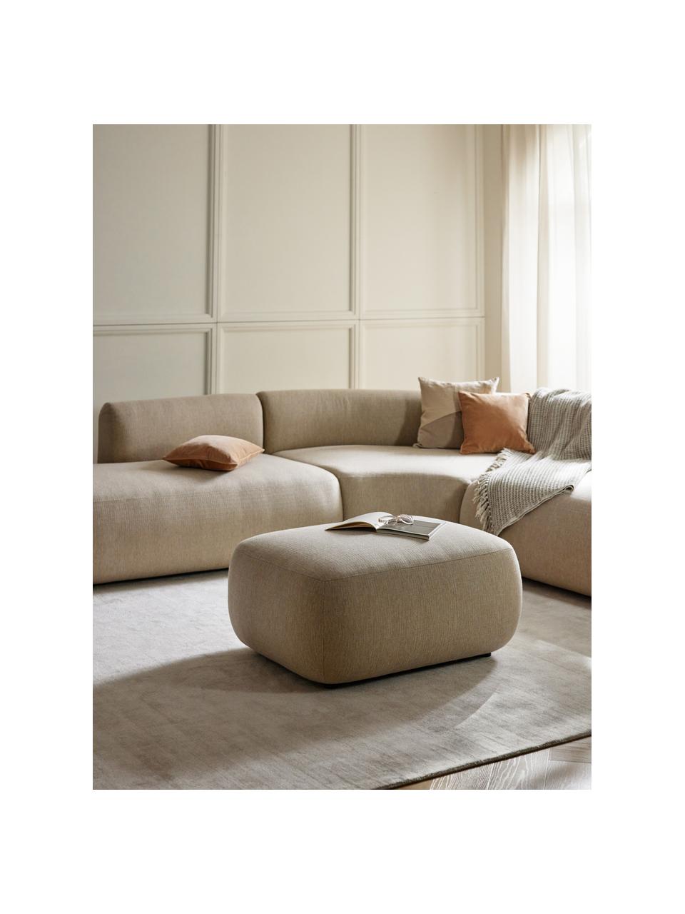 Pouf Sofia, Tissu beige clair, larg. 99 x haut. 44 cm