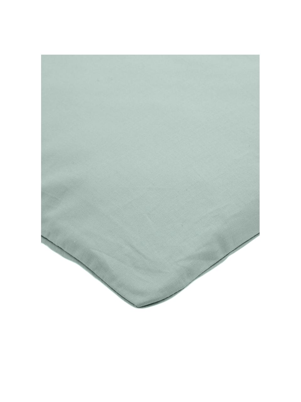 Taies d'oreiller en percale vert sauge Elsie, 2 pièces, 65 x 65 cm, Vert sauge, larg. 65 x long. 65 cm