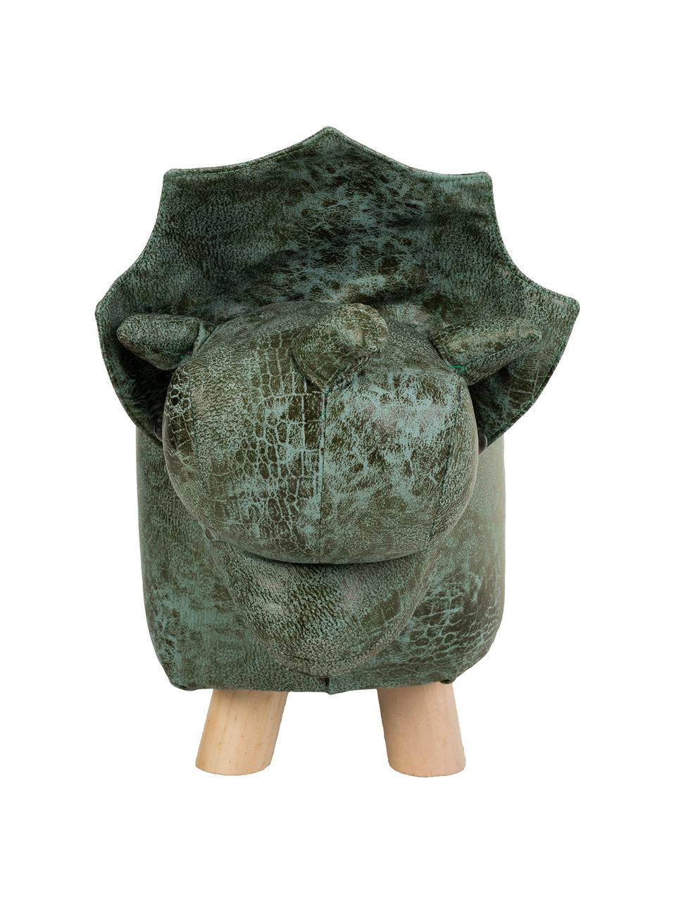 Taburete infantil Lello, Patas: madera de paulownia, Tapizado: piel sintética, Verde, An 50 x Al 27 cm