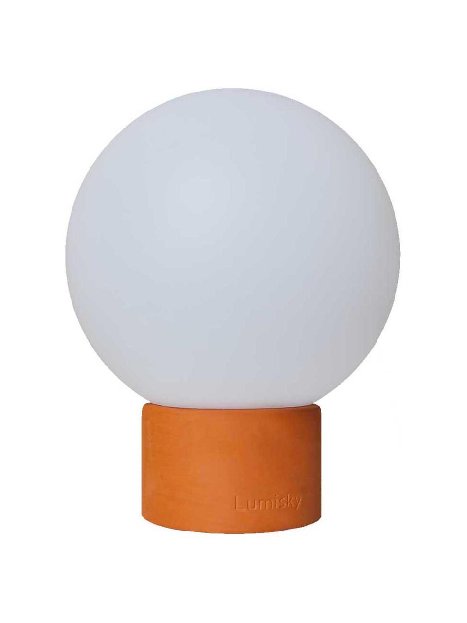 Mobiele dimbare LED tafellamp Terra met touch functie, Lampenkap: polyethyleen, Lampvoet: terracotta, Wit, oranje, Ø 20 x H 25 cm