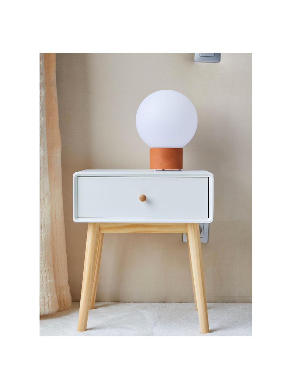 Lámpara de mesa regulable para exterior Terra, portátil, Pantalla: polietileno, Blanco, naranja, Ø 20 x Al 25 cm