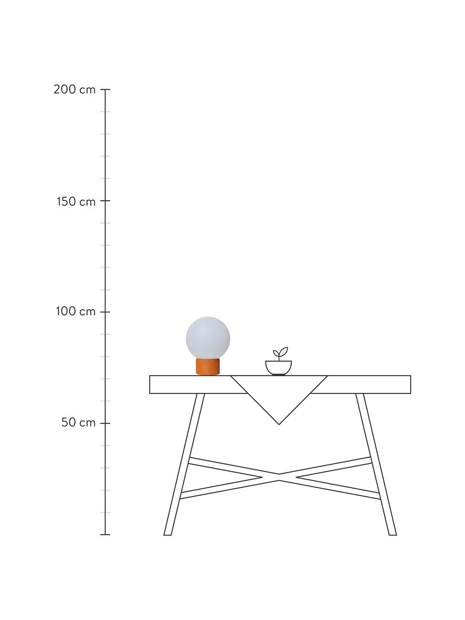 Lámpara de mesa regulable para exterior Terra, portátil, Pantalla: polietileno, Blanco, naranja, Ø 20 x Al 25 cm